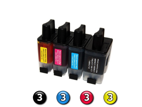 12 Pack Combo Compatible Brother LC47 (3BK/3C/3M/3Y) ink cartridges